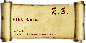 Rikk Barna névjegykártya
